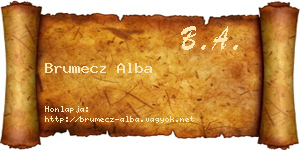 Brumecz Alba névjegykártya